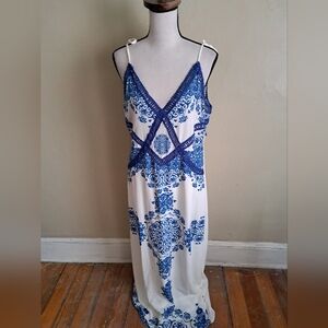 Lulumari Blue and White Long Dress.